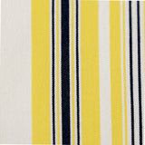 Yellow, Navy and White Striped Polyester Twill