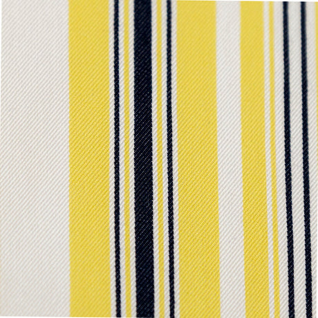Yellow, Navy and White Striped Polyester Twill
