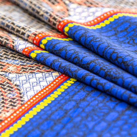 Royal Blue Pattern Play Stretch Corduroy Panel