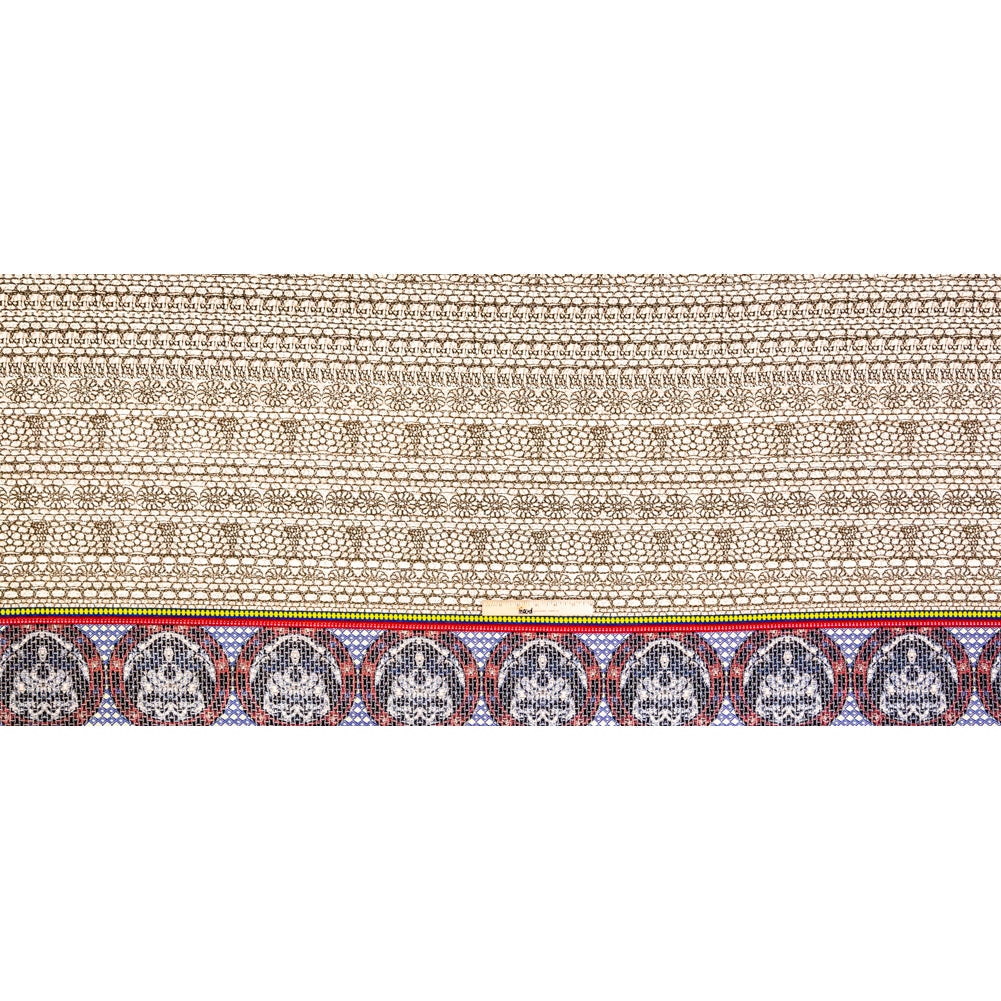 Beige Pattern Play Stretch Corduroy Panel