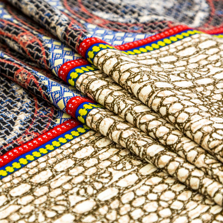 Beige Pattern Play Stretch Corduroy Panel