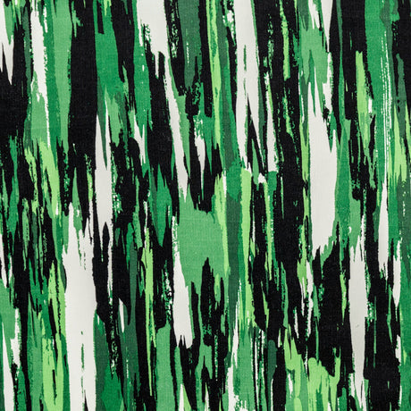 Green Abstract Stripes Stretch Cotton Corduroy