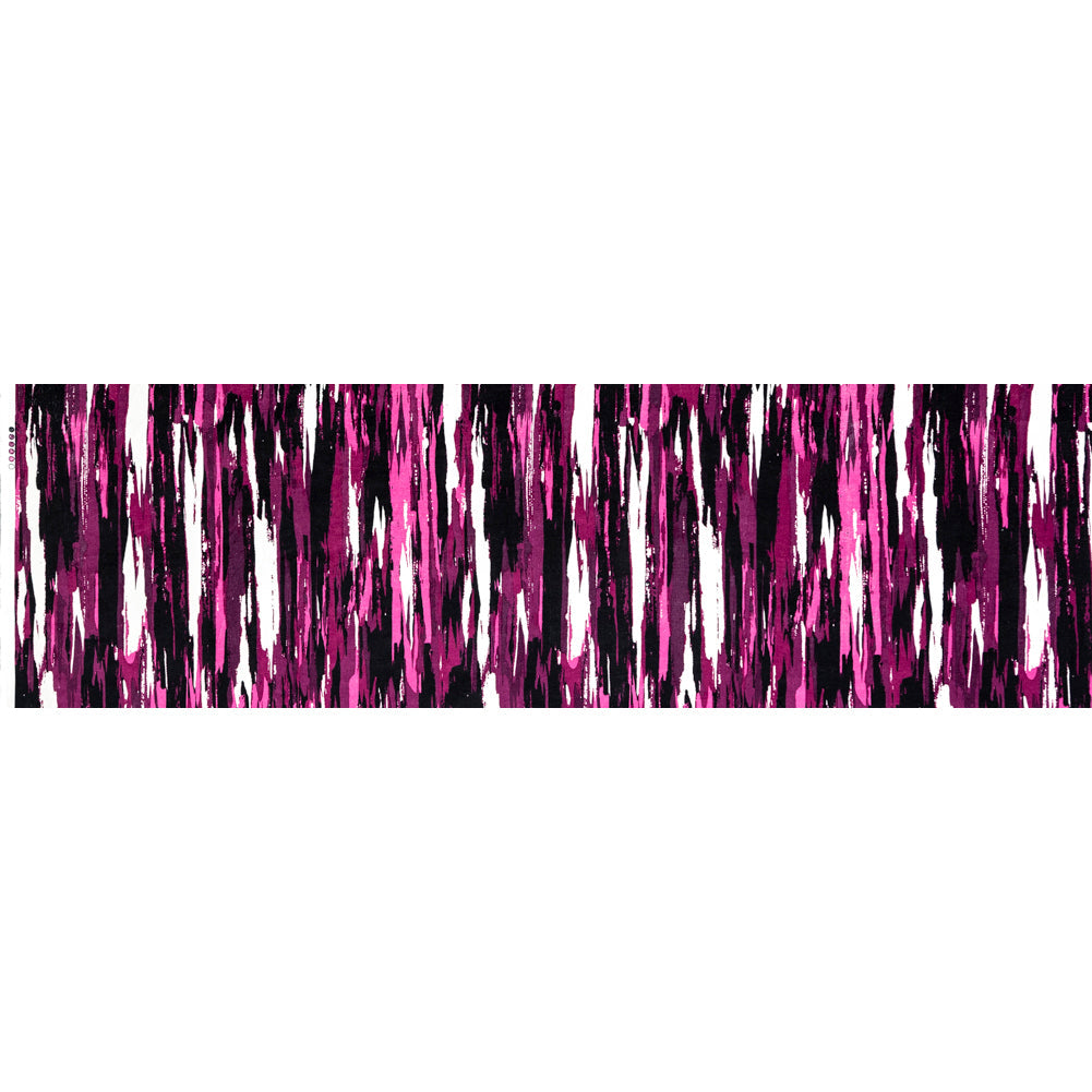 Purple Wine Abstract Stripes Stretch Cotton Corduroy