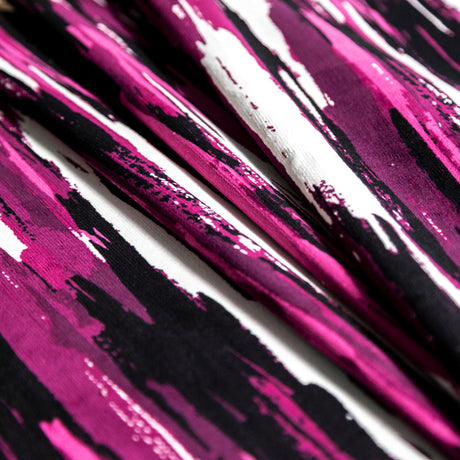 Purple Wine Abstract Stripes Stretch Cotton Corduroy