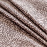 Moonlight and Taupe Gray Block Printed Stretch Twill