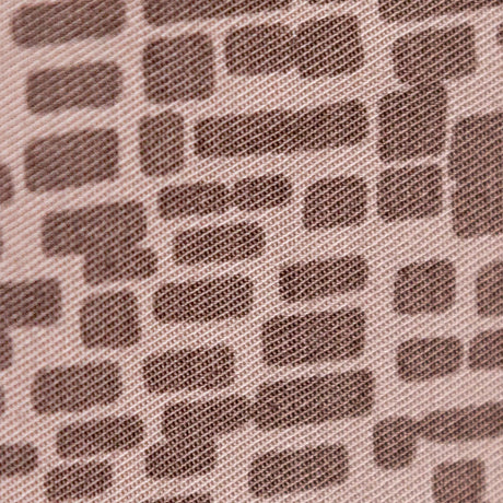 Moonlight and Taupe Gray Block Printed Stretch Twill