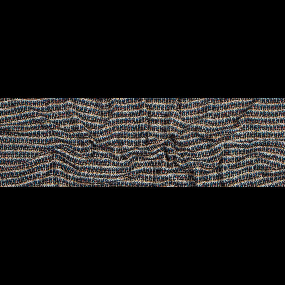 Italian Cobalt and Gamboge Striped Wool Knit