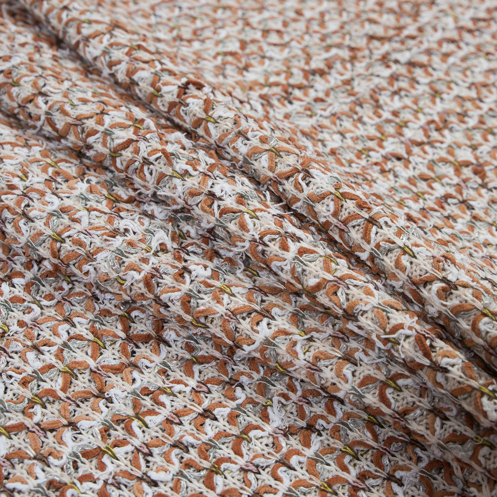 Italian White and Orange Blended Wool Knit