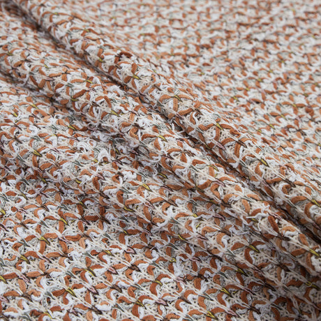 Italian White and Orange Blended Wool Knit