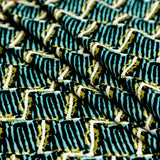Blue Tiger Striped Diamond Printed Stretch Cotton Twill