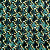Blue Tiger Striped Diamond Printed Stretch Cotton Twill
