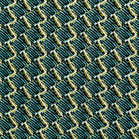 Blue Tiger Striped Diamond Printed Stretch Cotton Twill