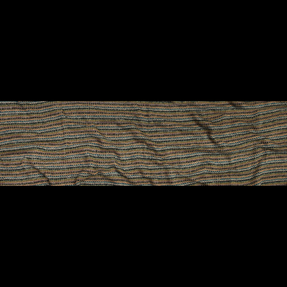 Italian Olive and Forest Green Striped Blended Wool Knit
