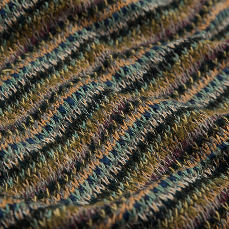 Italian Olive and Forest Green Striped Blended Wool Knit