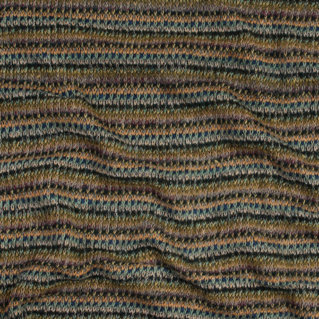 Italian Olive and Forest Green Striped Blended Wool Knit