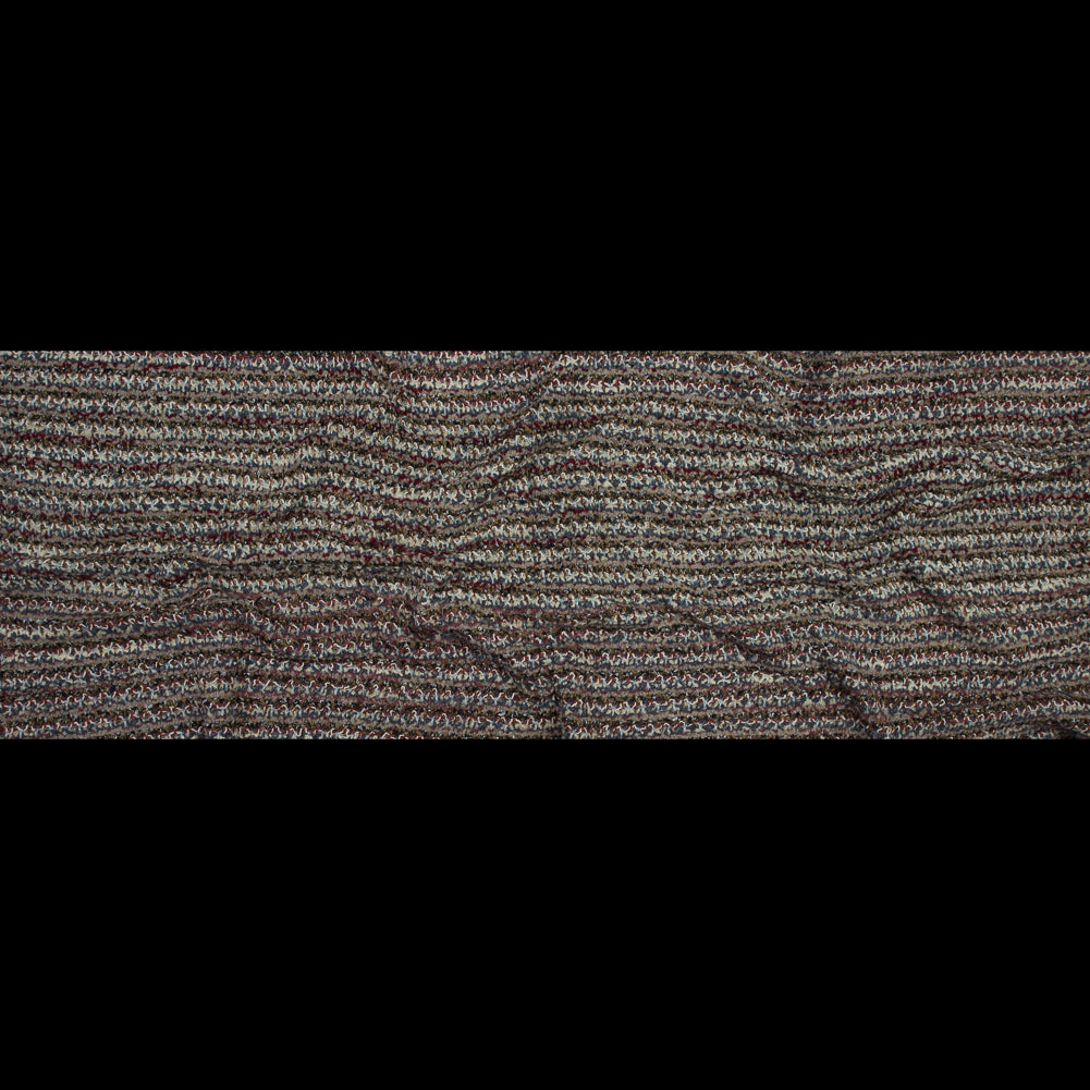 Italian Beige, Red and Slate Chunky Wool Knit