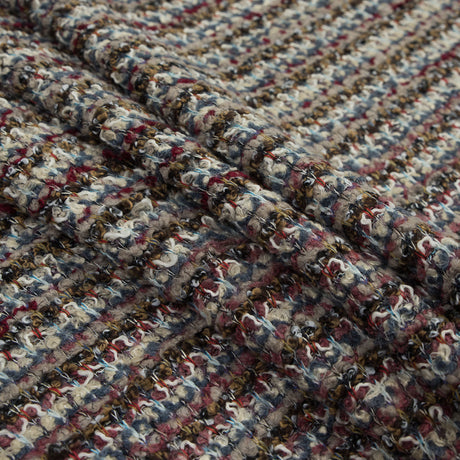 Italian Beige, Red and Slate Chunky Wool Knit