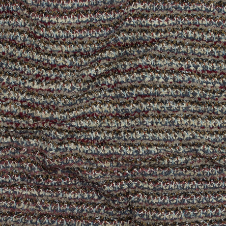 Italian Beige, Red and Slate Chunky Wool Knit