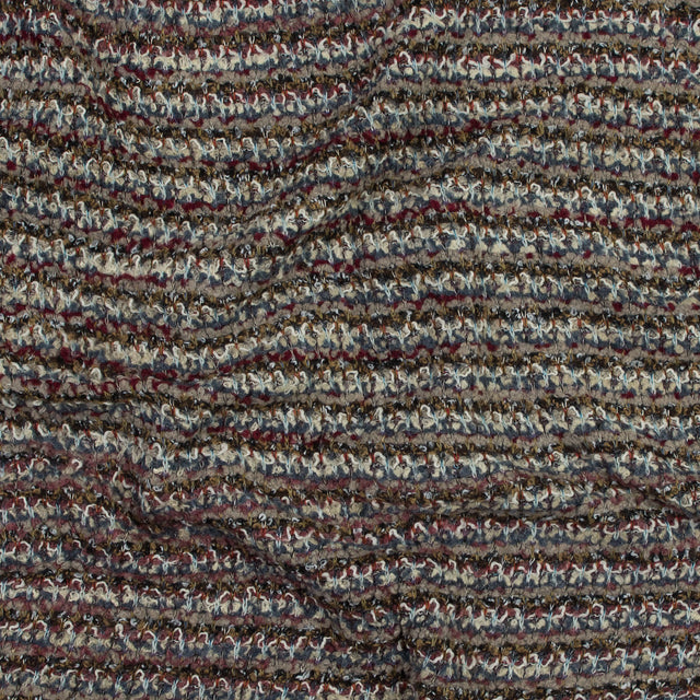 Italian Beige, Red and Slate Chunky Wool Knit