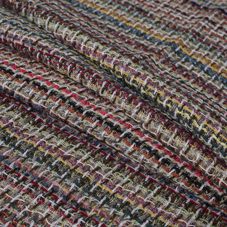 Multicolor Loosely Woven Wool Tweed
