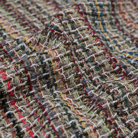 Multicolor Loosely Woven Wool Tweed