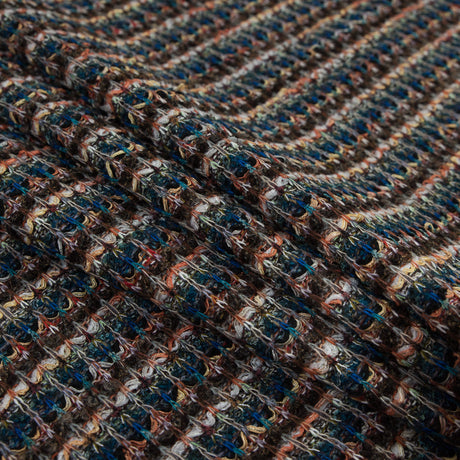 Italian Cobalt, Brown and Yellow Striped Wool Knit
