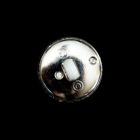 Italian White and Silver Shank Back Button - 32L/20mm