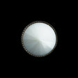 Italian White and Silver Shank Back Button - 32L/20mm