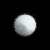 Italian White and Silver Shank Back Button - 32L/20mm