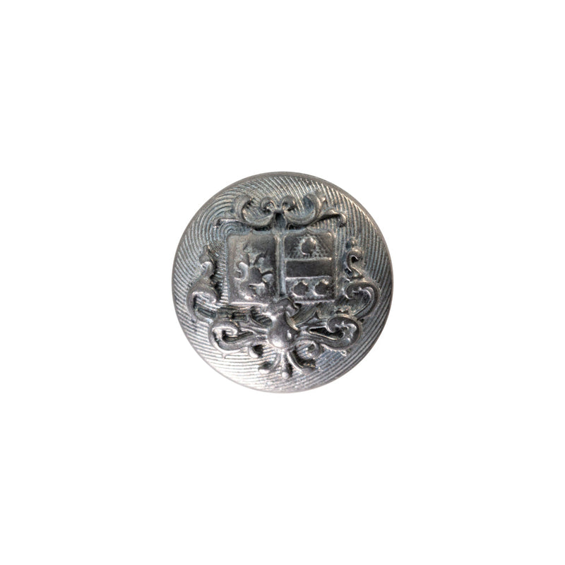 Italian Gray Metal Shank Back Button - 24L/15mm