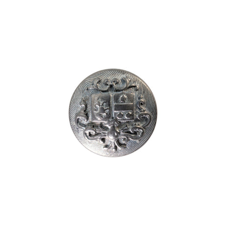 Italian Gray Metal Shank Back Button - 24L/15mm