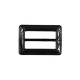 Dark Brown Laquered Leather Buckle - 2" x 1"