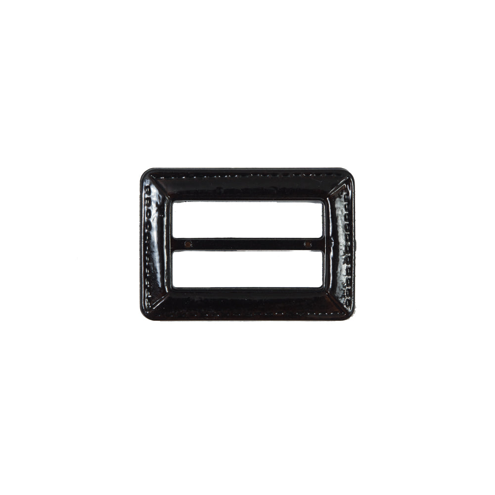 Dark Brown Laquered Leather Buckle - 1.5" x 1"
