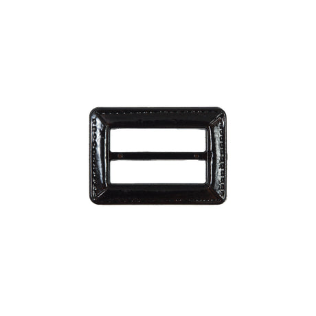 Dark Brown Laquered Leather Buckle - 1.5" x 1"