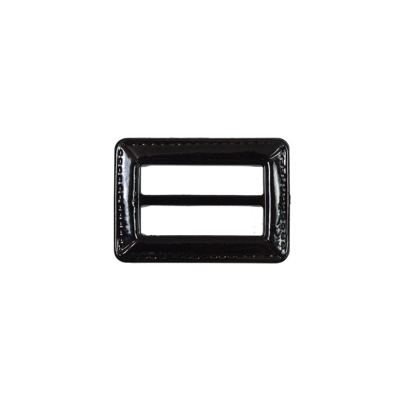 Dark Brown Laquered Leather Buckle - 1.5" x 1"