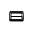 Dark Brown Laquered Leather Buckle - 1.5" x 1"