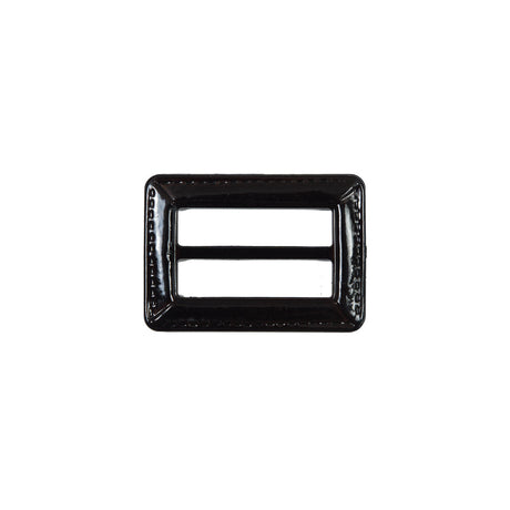 Dark Brown Laquered Leather Buckle - 1.5" x 1"