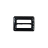 Black Laquered Leather Buckle - 1.5" x 1"