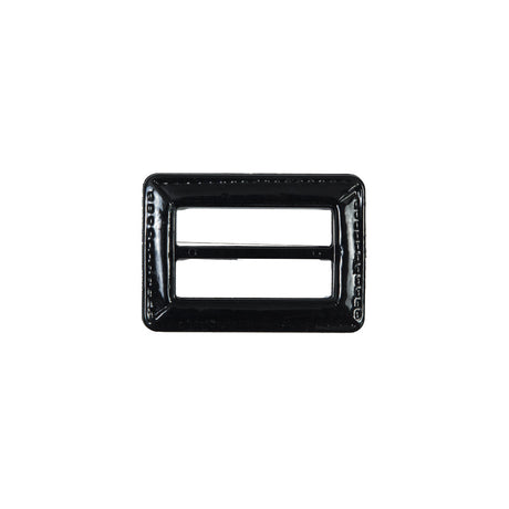Black Laquered Leather Buckle - 1.5" x 1"