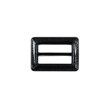 Black Laquered Leather Buckle - 1.5" x 1"