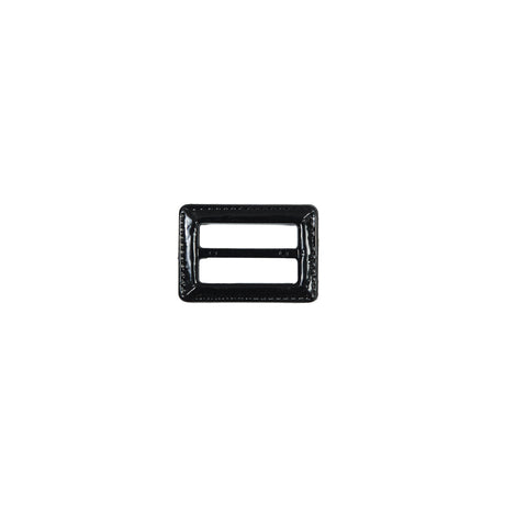 Black Laquered Leather Buckle - 0.75" x 1"