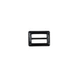 Black Laquered Leather Buckle - 0.75" x 1"