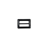 Black Laquered Leather Buckle - 0.75" x 1"