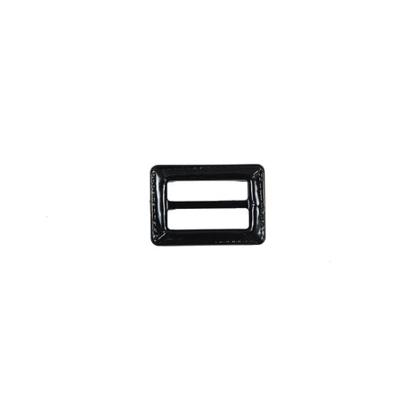Black Laquered Leather Buckle - 0.75" x 1"