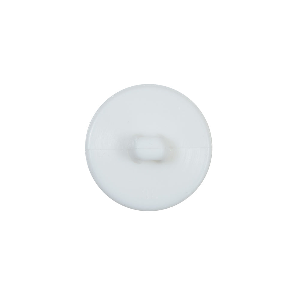 Italian White Plastic Shank Back Button - 28L/18mm