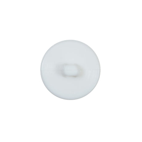 Italian White Plastic Shank Back Button - 28L/18mm