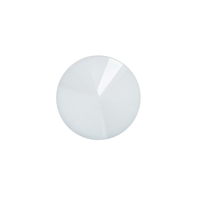 Italian White Plastic Shank Back Button - 28L/18mm