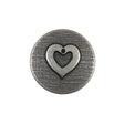 Silver Metal Heart Shank Back Button - 36L/23mm