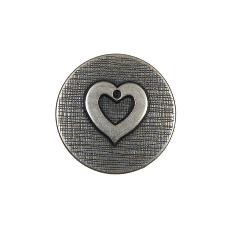 Silver Metal Heart Shank Back Button - 36L/23mm