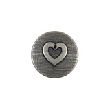 Silver Metal Heart Shank Back Button - 28L/18mm